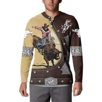 Personalized Name Bull Riding Button Sweatshirt Cowboy Courage Rodeo