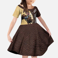 Personalized Name Bull Riding Family Matching Mermaid Dress and Hawaiian Shirt Cowboy Courage Rodeo