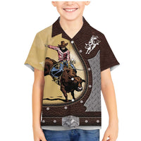 Personalized Name Bull Riding Family Matching Mermaid Dress and Hawaiian Shirt Cowboy Courage Rodeo