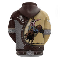 Personalized Name Bull Riding Hoodie Cowboy Courage Rodeo