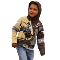 Personalized Name Bull Riding Kid Hoodie Cowboy Courage Rodeo