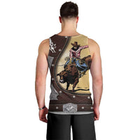 Personalized Name Bull Riding Men Tank Top Cowboy Courage Rodeo