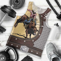 Personalized Name Bull Riding Men Tank Top Cowboy Courage Rodeo
