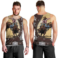 Personalized Name Bull Riding Men Tank Top Cowboy Courage Rodeo