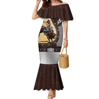Personalized Name Bull Riding Mermaid Dress Cowboy Courage Rodeo