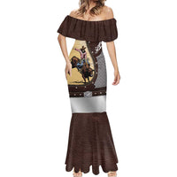 Personalized Name Bull Riding Mermaid Dress Cowboy Courage Rodeo
