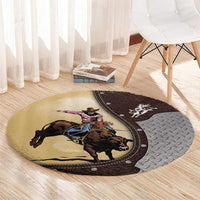 Bull Riding Round Carpet Cowboy Courage Rodeo DT03