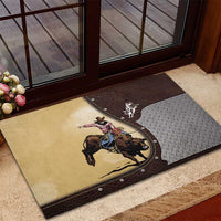 Bull Riding Rubber Doormat Cowboy Courage Rodeo DT03