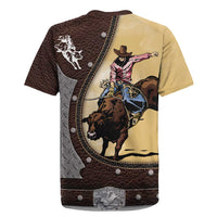 Personalized Name Bull Riding Rugby Jersey Cowboy Courage Rodeo