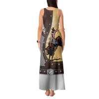 Personalized Name Bull Riding Tank Maxi Dress Cowboy Courage Rodeo - Wonder Print Shop