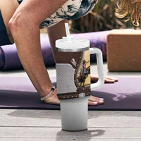 Personalized Name Bull Riding Tumbler With Handle Cowboy Courage Rodeo