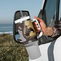 Personalized Name Bull Riding Tumbler With Handle Cowboy Courage Rodeo
