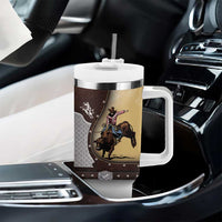 Personalized Name Bull Riding Tumbler With Handle Cowboy Courage Rodeo