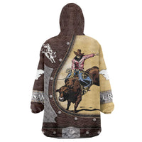Personalized Name Bull Riding Wearable Blanket Hoodie Cowboy Courage Rodeo - Wonder Print Shop
