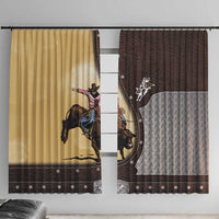Bull Riding Window Curtain Cowboy Courage Rodeo DT03