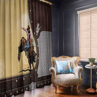 Bull Riding Window Curtain Cowboy Courage Rodeo DT03