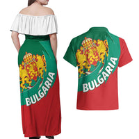 Bulgaria Lion Couples Matching Off Shoulder Maxi Dress and Hawaiian Shirt Bulgarian Coat Of Arms