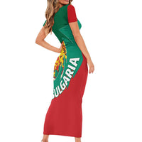 Bulgaria Lion Short Sleeve Bodycon Dress Bulgarian Coat Of Arms