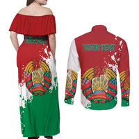 Personalized Belarus Couples Matching Off Shoulder Maxi Dress and Long Sleeve Button Shirt Special Style