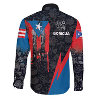 Puerto Rico Family Matching Off The Shoulder Long Sleeve Dress and Hawaiian Shirt Boricua PR Flag Style