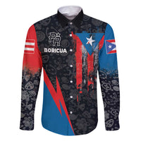 Puerto Rico Family Matching Off Shoulder Short Dress and Hawaiian Shirt Boricua PR Flag Style