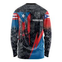 Puerto Rico Long Sleeve Shirt Boricua PR Flag Style
