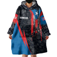 Puerto Rico Wearable Blanket Hoodie Boricua PR Flag Style