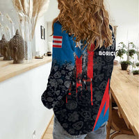 Puerto Rico Women Casual Shirt Boricua PR Flag Style