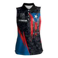 Puerto Rico Women Sleeveless Polo Shirt Boricua PR Flag Style