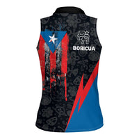 Puerto Rico Women Sleeveless Polo Shirt Boricua PR Flag Style