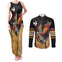 Puerto Rico Rooster Couples Matching Tank Maxi Dress and Long Sleeve Button Shirt Gallo Boricua