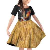 Puerto Rico Rooster Family Matching Off Shoulder Short Dress and Hawaiian Shirt Gallo Boricua