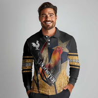 Puerto Rico Rooster Long Sleeve Polo Shirt Gallo Boricua