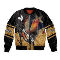 Puerto Rico Rooster Sleeve Zip Bomber Jacket Gallo Boricua