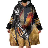 Puerto Rico Rooster Wearable Blanket Hoodie Gallo Boricua - Wonder Print Shop