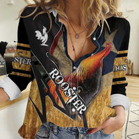 Puerto Rico Rooster Women Casual Shirt Gallo Boricua - Wonder Print Shop