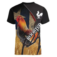 Puerto Rico Rooster Women V-Neck T-Shirt Gallo Boricua - Wonder Print Shop
