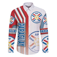 Paraguay Football Family Matching Off The Shoulder Long Sleeve Dress and Hawaiian Shirt La Albirroja Soccer - Road To Champion