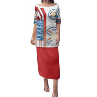 Paraguay Football Family Matching Puletasi and Hawaiian Shirt La Albirroja Soccer - Road To Champion