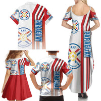 Paraguay Football Family Matching Summer Maxi Dress and Hawaiian Shirt La Albirroja Soccer - Road To Champion