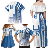 Honduras Football Family Matching Off Shoulder Maxi Dress and Hawaiian Shirt Los Catrachos Soccer - Road To Champion