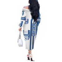 Honduras Football Off The Shoulder Long Sleeve Dress Los Catrachos Soccer - Road To Champion