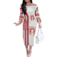 Peru Football Off The Shoulder Long Sleeve Dress La Bicolor Soccer - Road To Champion