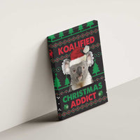 Cute Koala Canvas Wall Art Koalified Christmas Addict - Wonder Print Shop