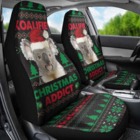 Cute Koala Car Seat Cover Koalified Christmas Addict - Wonder Print Shop