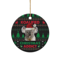 Cute Koala Ceramic Ornament Koalified Christmas Addict - Wonder Print Shop