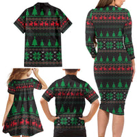 Cute Koala Family Matching Long Sleeve Bodycon Dress and Hawaiian Shirt Koalified Christmas Addict - Wonder Print Shop