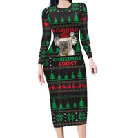 Cute Koala Family Matching Long Sleeve Bodycon Dress and Hawaiian Shirt Koalified Christmas Addict - Wonder Print Shop