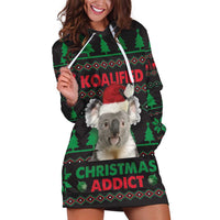 Cute Koala Hoodie Dress Koalified Christmas Addict - Wonder Print Shop