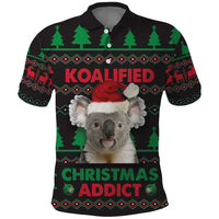Cute Koala Polo Shirt Koalified Christmas Addict - Wonder Print Shop